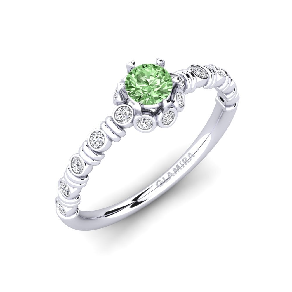 Diamante Verde Anel de Noivado Laskon