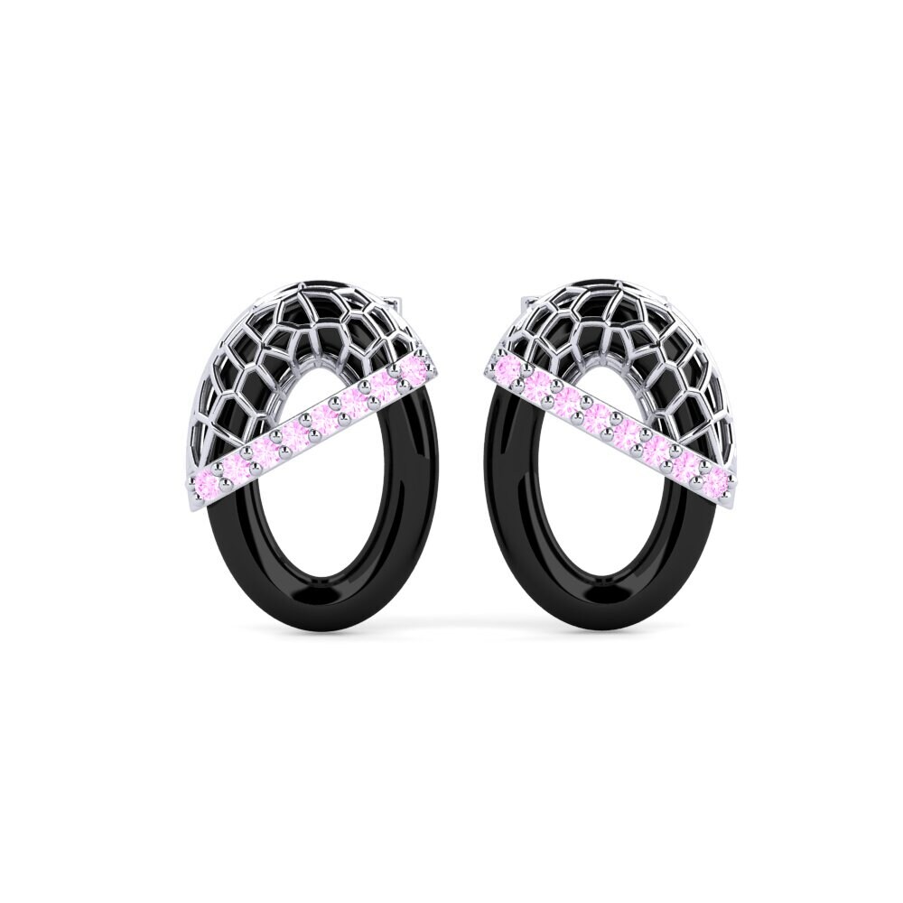 18ct White Gold Pink Sapphire Women's Earring Lasonya