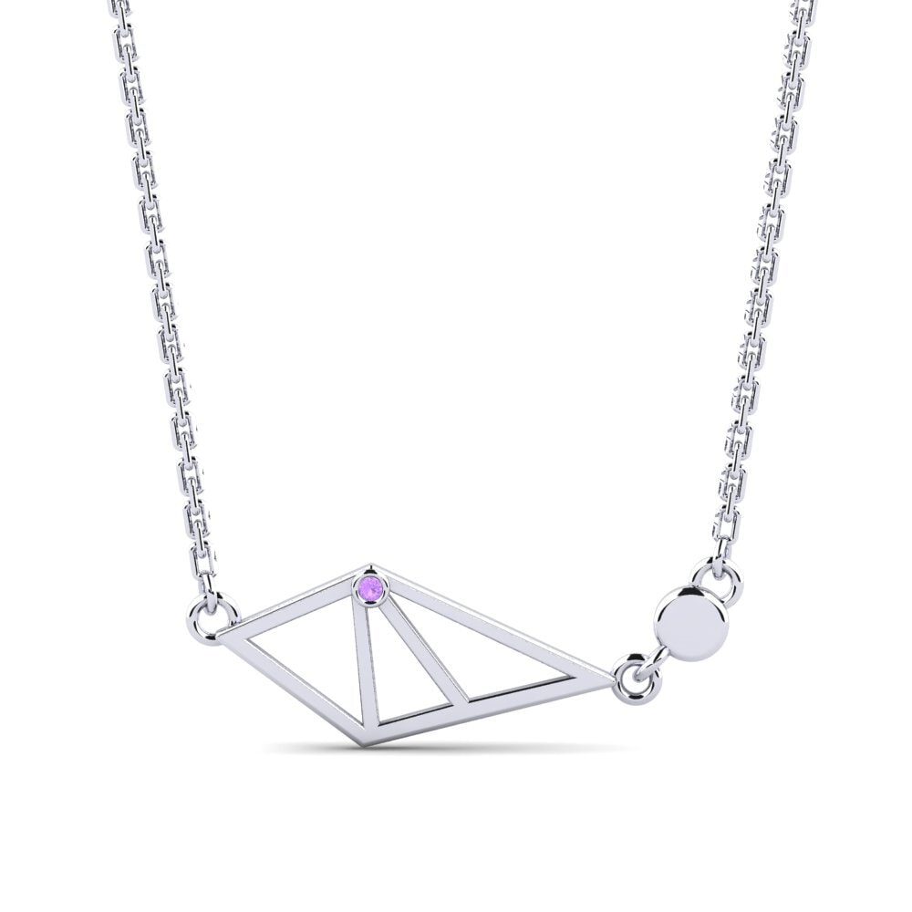 Plata 925 Amatista Collar de Mujer Lasonyan