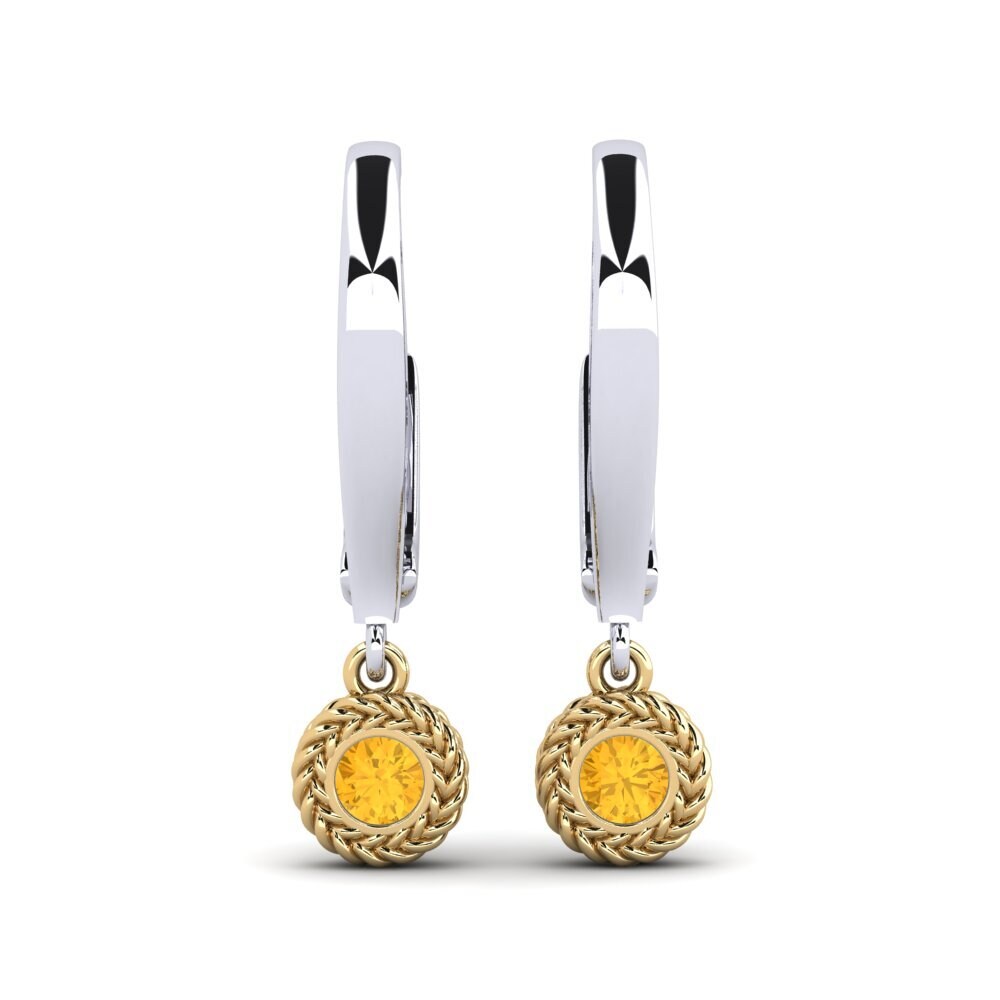 9ct White & Yellow Gold Citrine Women's Earring Latabian