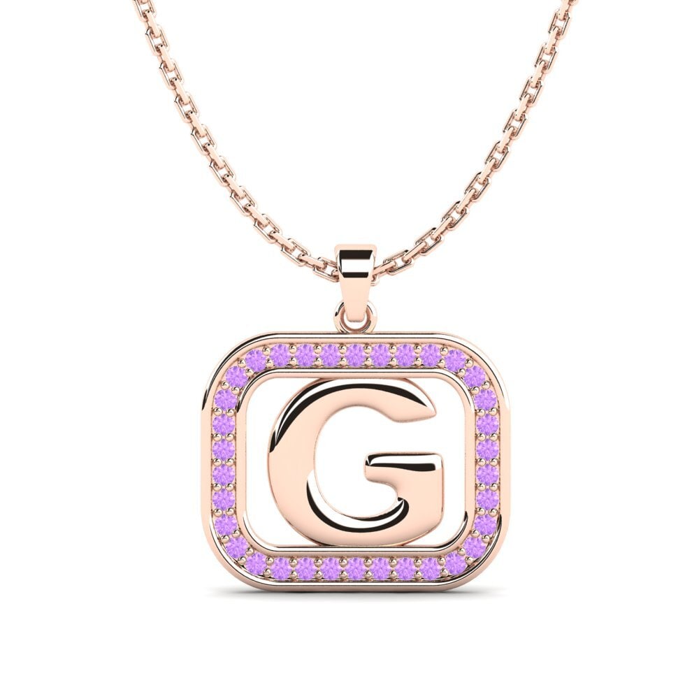 Rotgold 585 Amethyst Damen anhänger Latamsea - G