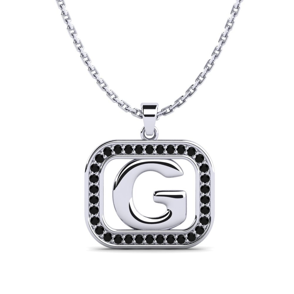 950 Palladium Schwarzer Saphir Damen anhänger Latamsea - G