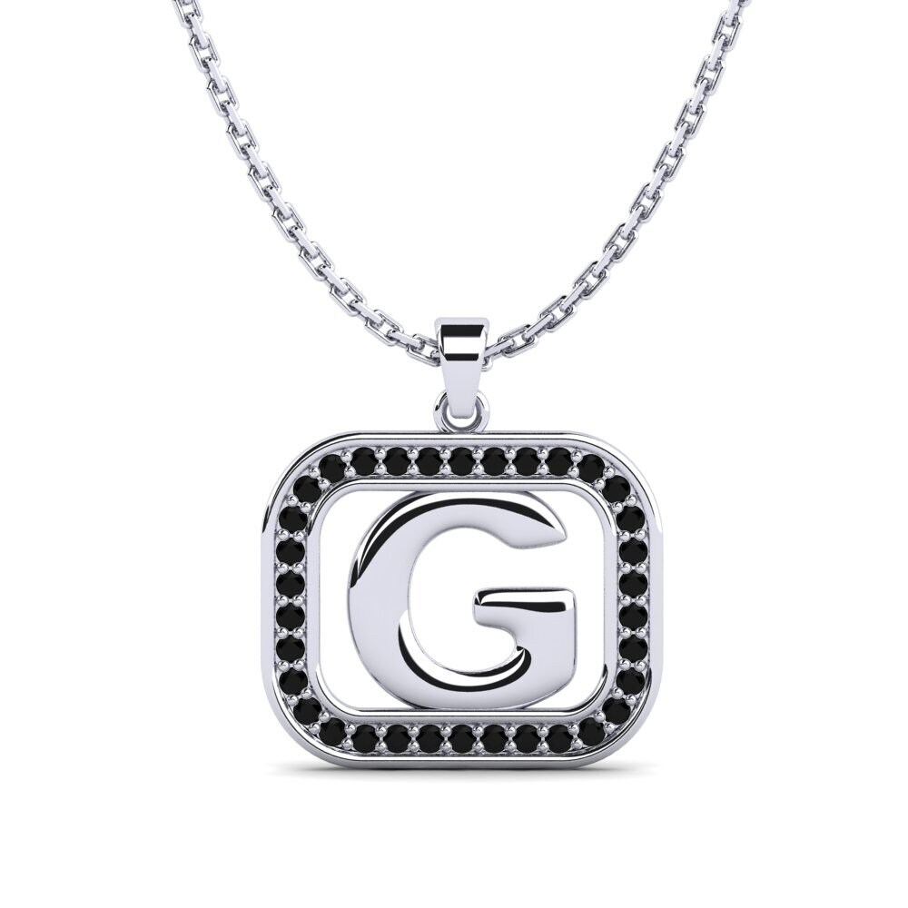 Weißgold 585 Schwarzer Diamant Damen anhänger Latamsea - G