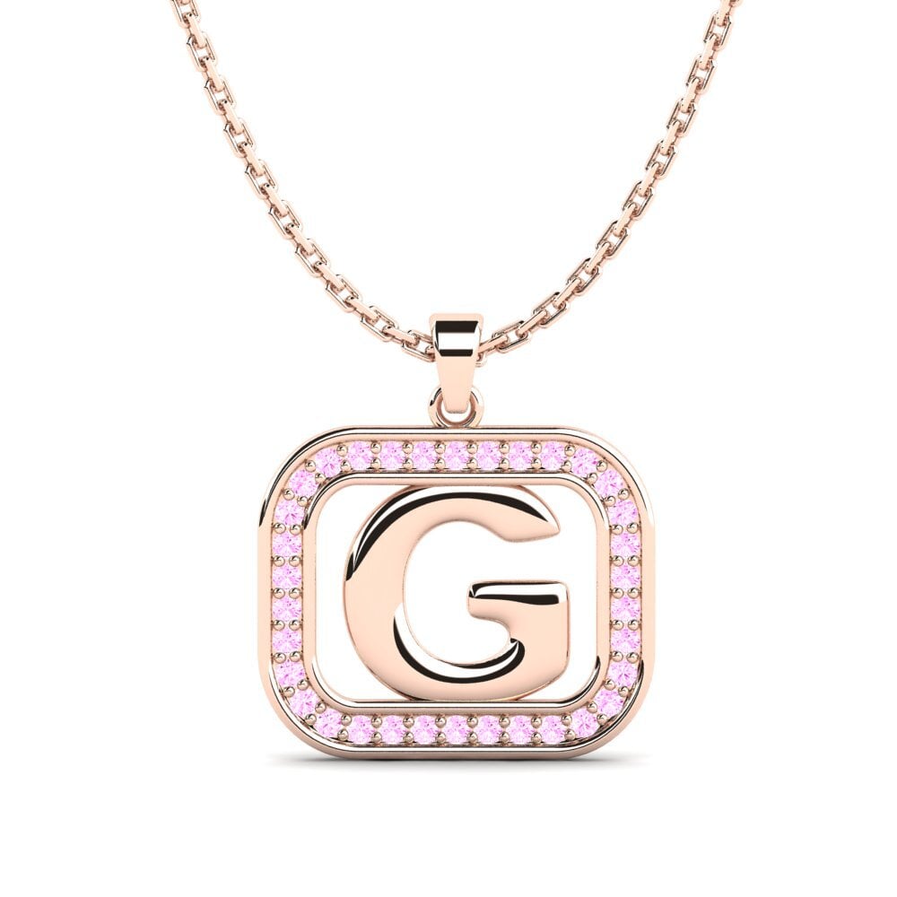 Rotgold 750 Rosa Saphir Damen anhänger Latamsea - G