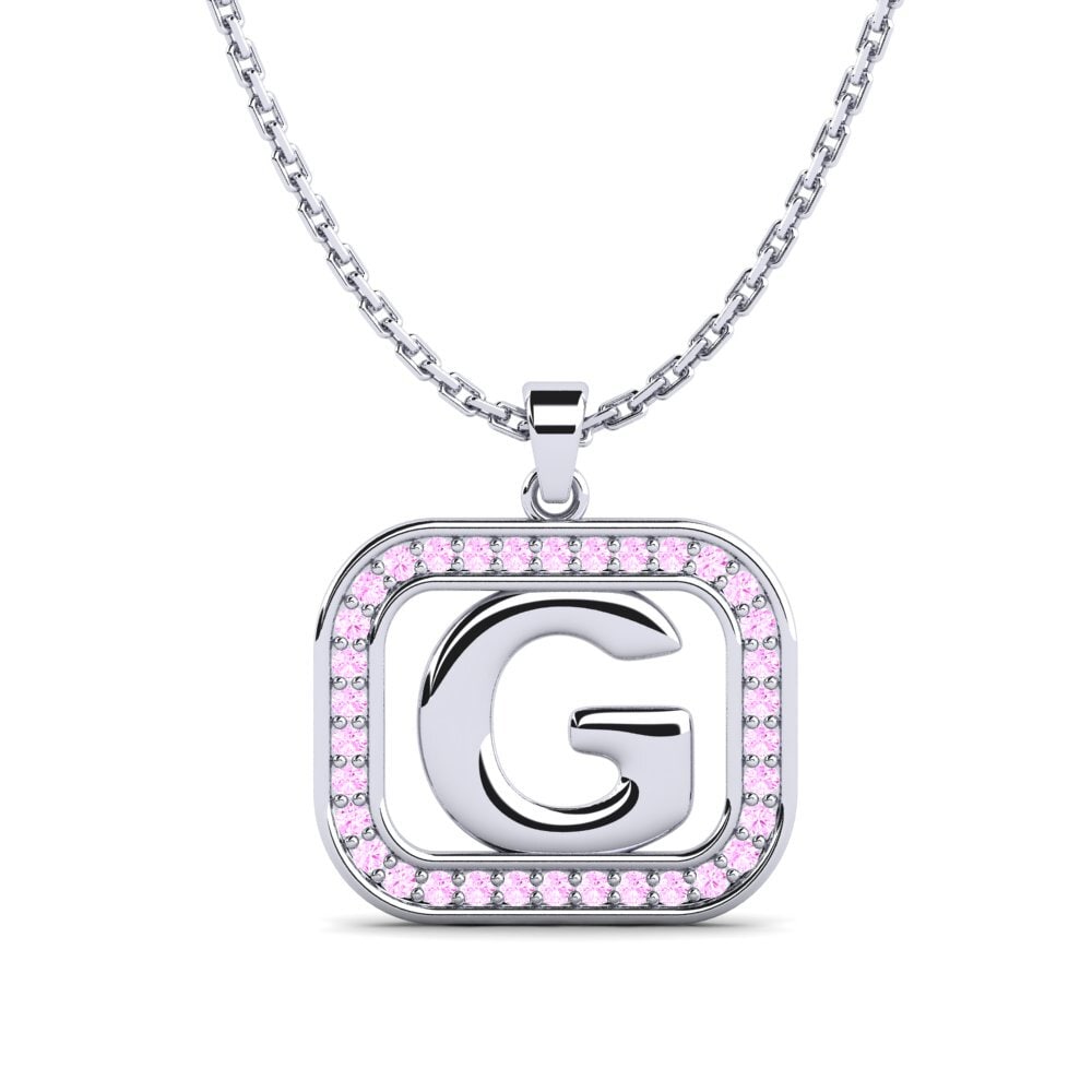 950 Platin Rosa Saphir Damen anhänger Latamsea - G