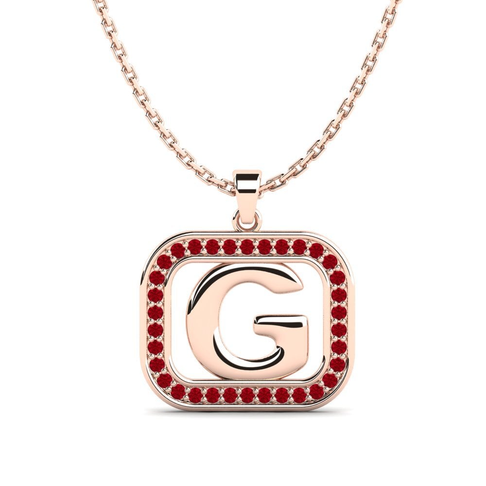 Rotgold 585 Roter Zirkonia Damen anhänger Latamsea - G