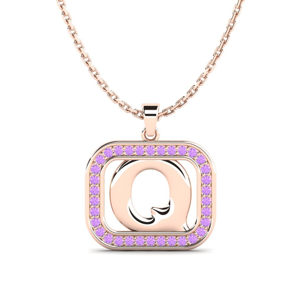 Rotgold 585 Amethyst Damen anhänger Latamsea - Q