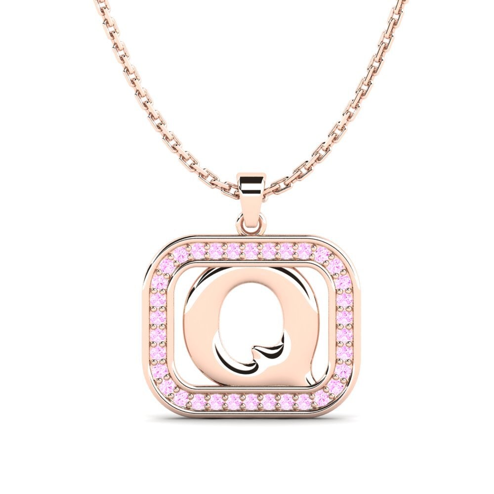Rotgold 750 Rosa Saphir Damen anhänger Latamsea - Q