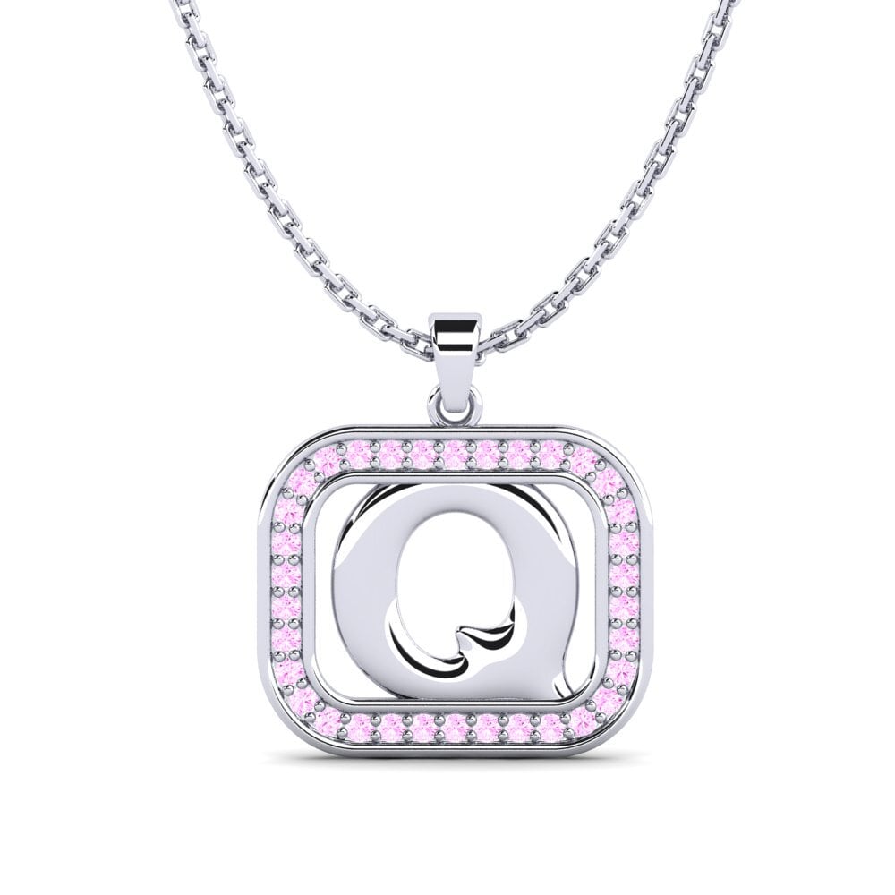 950 Platin Rosa Saphir Damen anhänger Latamsea - Q