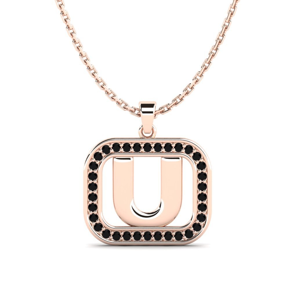 Rotgold 750 Schwarzer Onyx Damen anhänger Latamsea - U