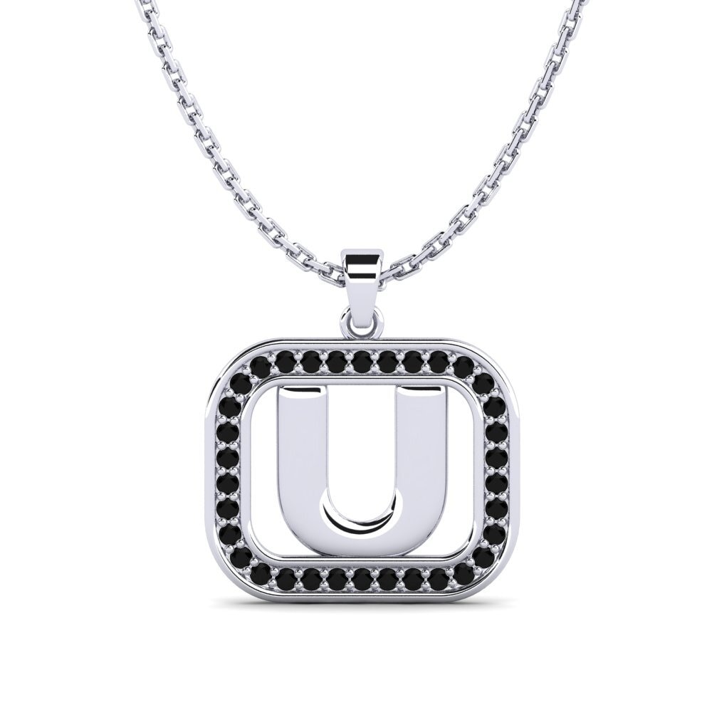 950 Palladium Schwarzer Saphir Damen anhänger Latamsea - U