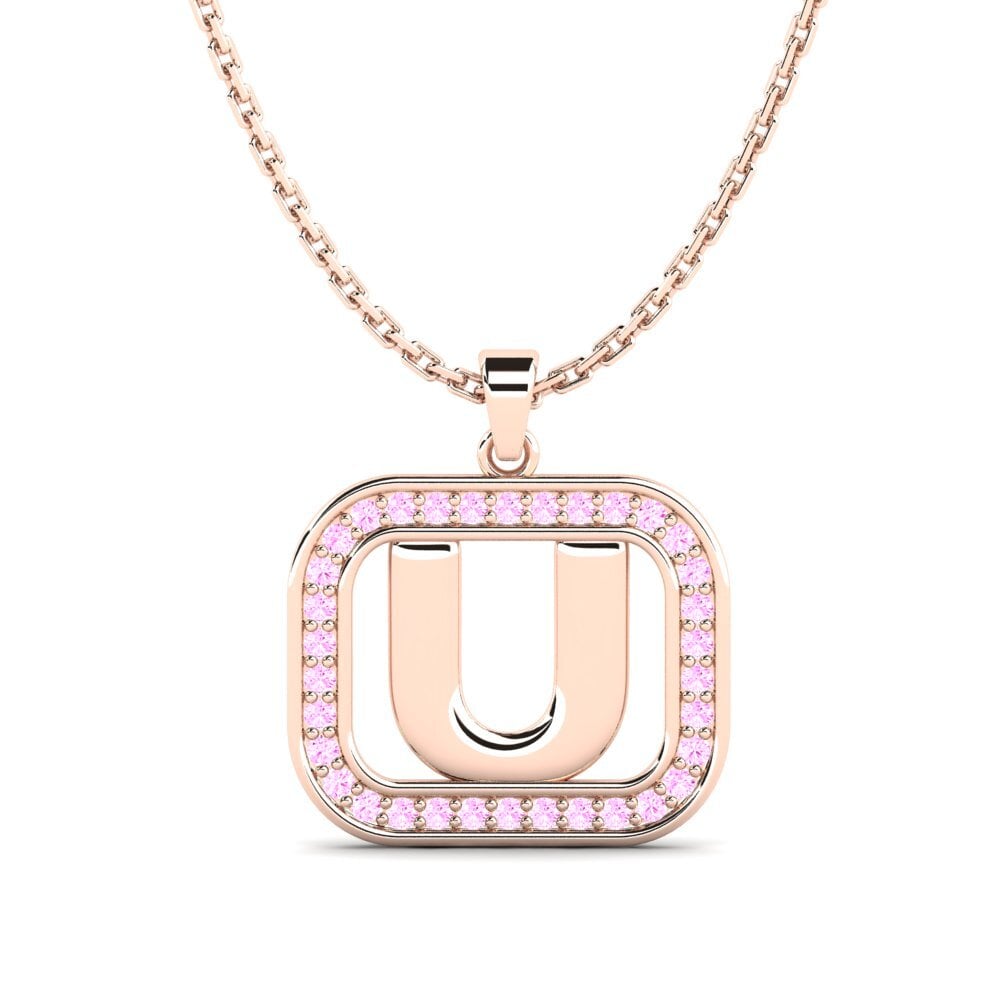 Rotgold 750 Rosa Saphir Damen anhänger Latamsea - U