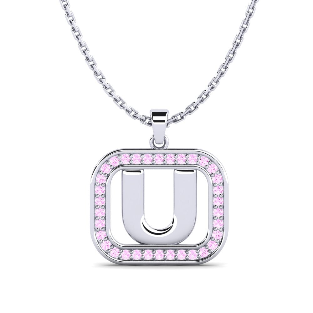950 Platin Rosa Saphir Damen anhänger Latamsea - U
