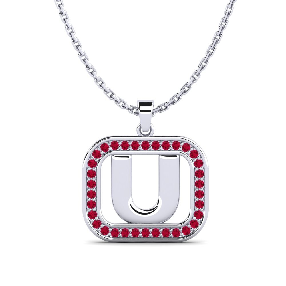 950 Palladium Rubin Damen anhänger Latamsea - U