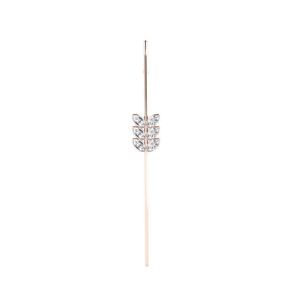 Rotgold 750 Labor-gezüchteter Diamant Ohrpiercings Latipicco