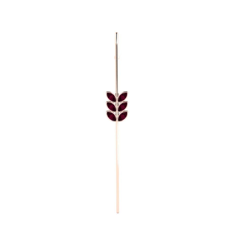 Rotgold 585 Rhodolit-Granat Ohrpiercings Latipicco