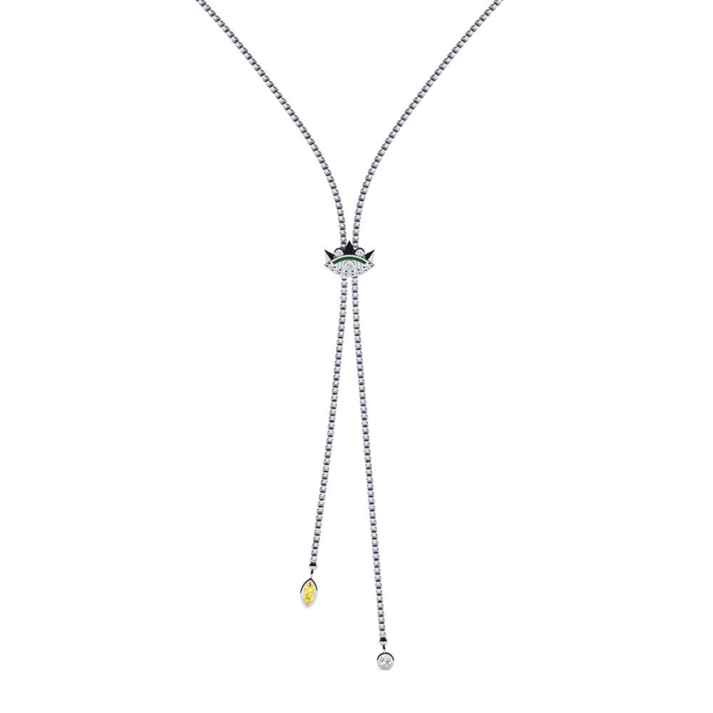 Plata 925 Zafiro amarillo Collar de Mujer Latni