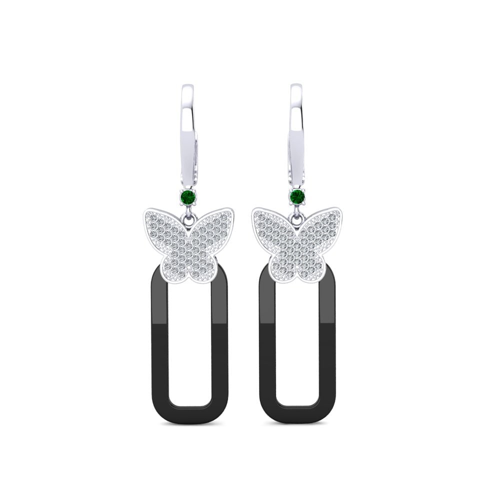950 Platinum Green Zirconia Women's Earring Latrisha