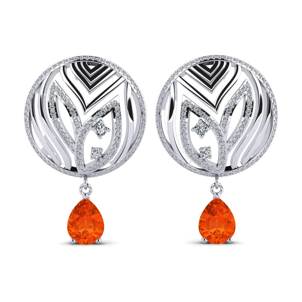 Boucles D'oreilles Clous En Argent Sterling 925 Avec Opale Blanche Synthétique - 7,5 Mm, Créée En Labo
