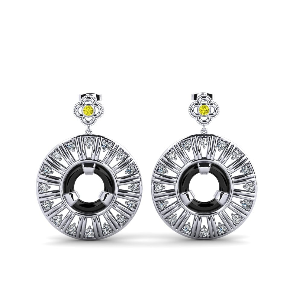 14ct White Gold Yellow Diamond Women's Earring Lavada