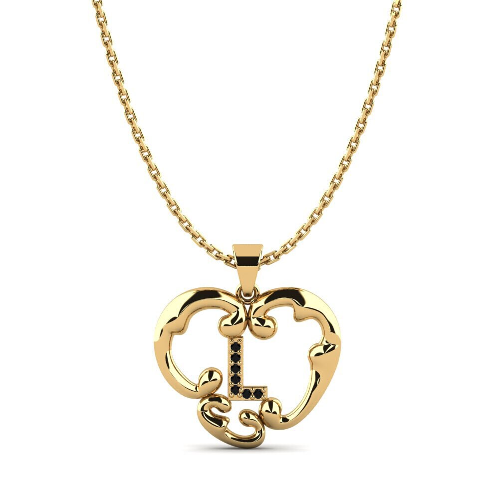 Gelbgold 585 Schwarzer Onyx Damen anhänger Lavenia L