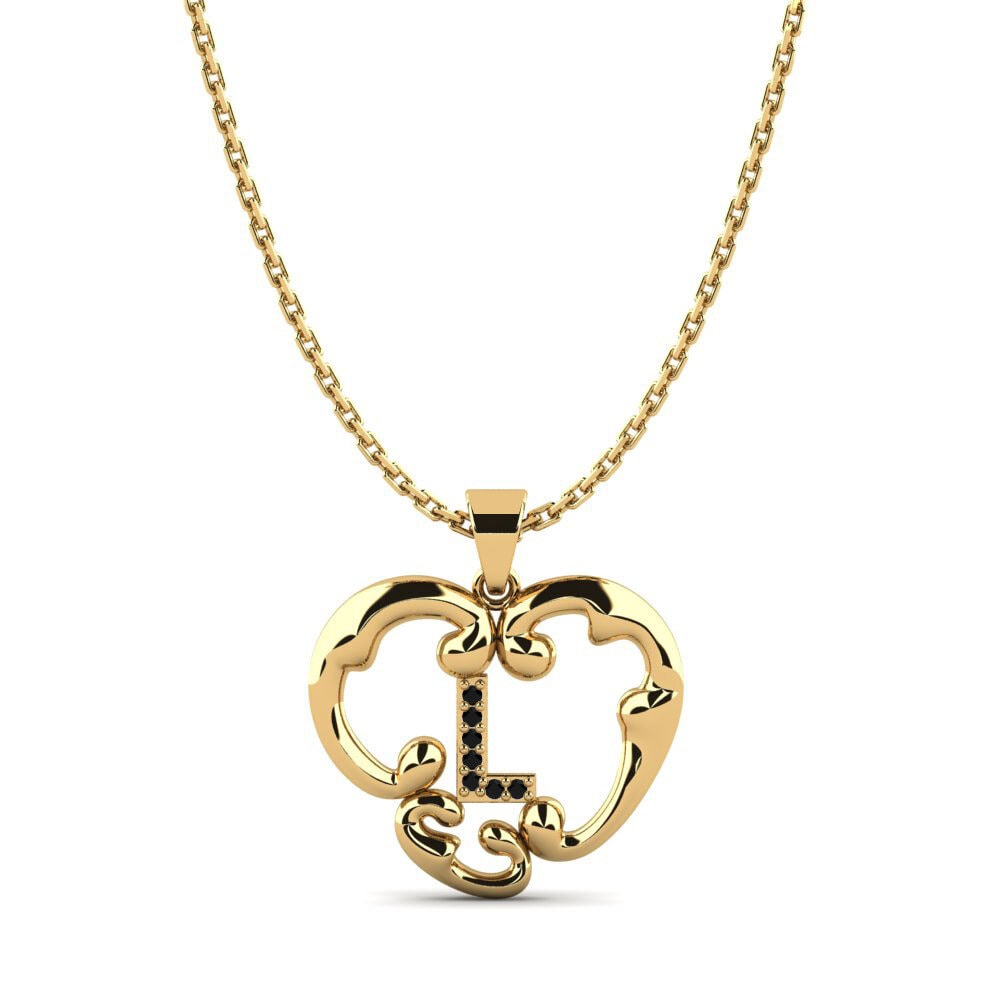 Gelbgold 585 Schwarzer Diamant Damen anhänger Lavenia L