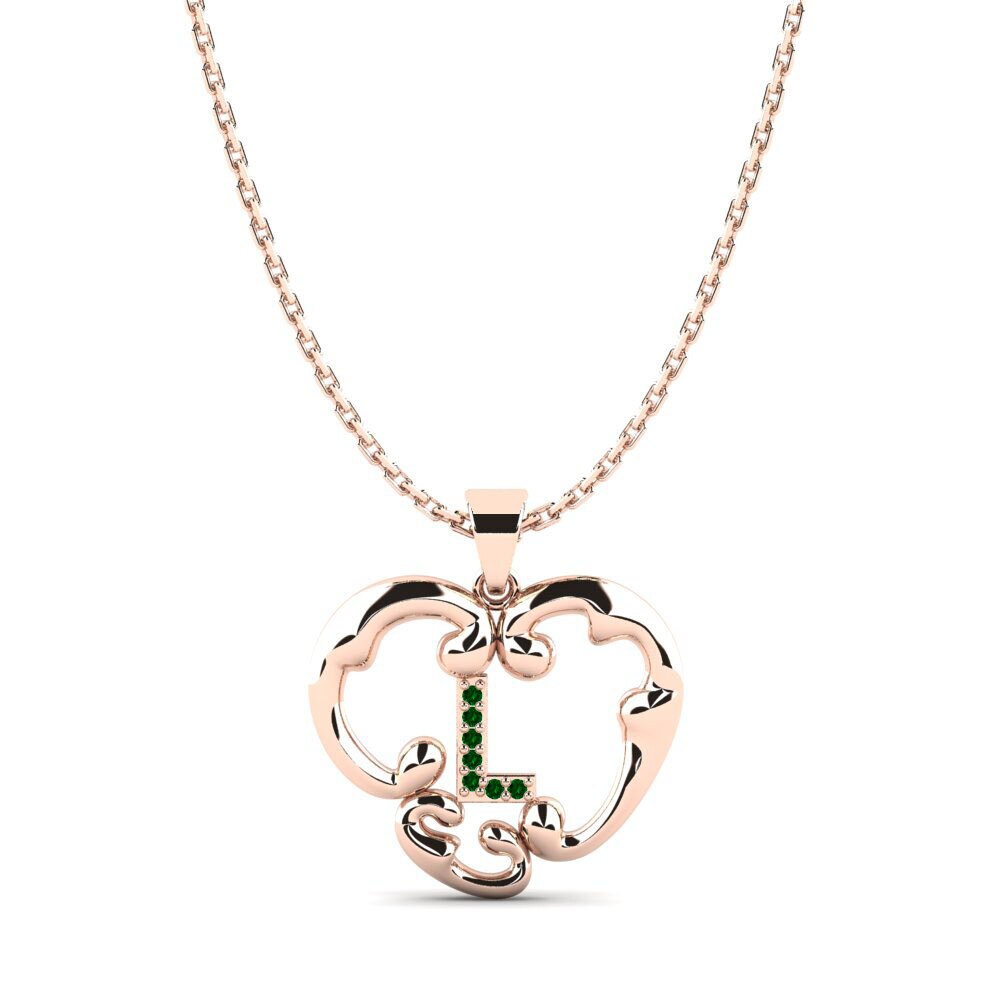 Rotgold 585 Grüner Zirkonia Damen anhänger Lavenia L
