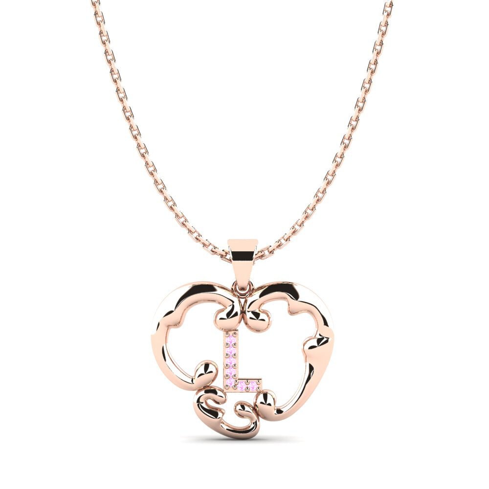 Rotgold 585 Rosa Saphir Damen anhänger Lavenia L