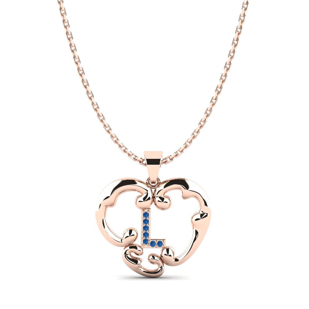 Rotgold 585 Dunkelblauer Zirkonia Damen anhänger Lavenia L