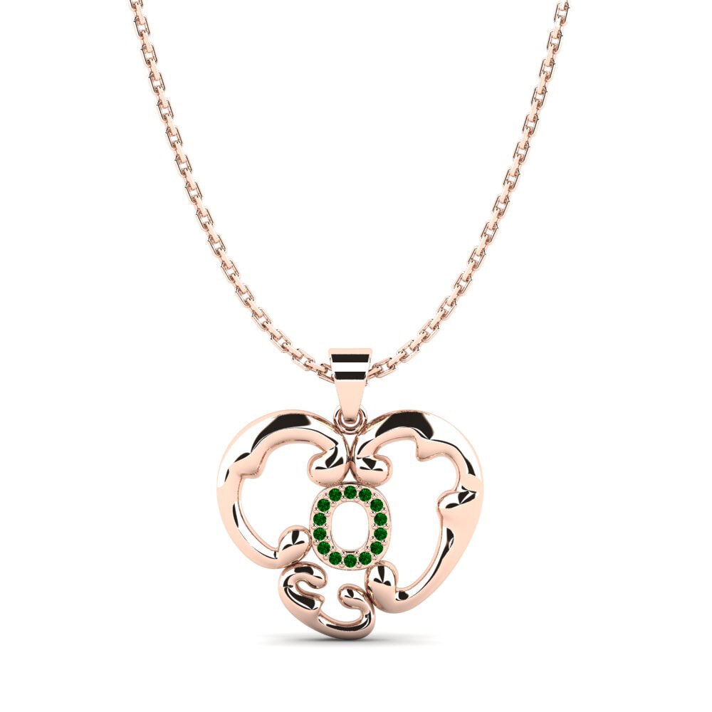 Rotgold 585 Grüner Zirkonia Damen anhänger Lavenia O