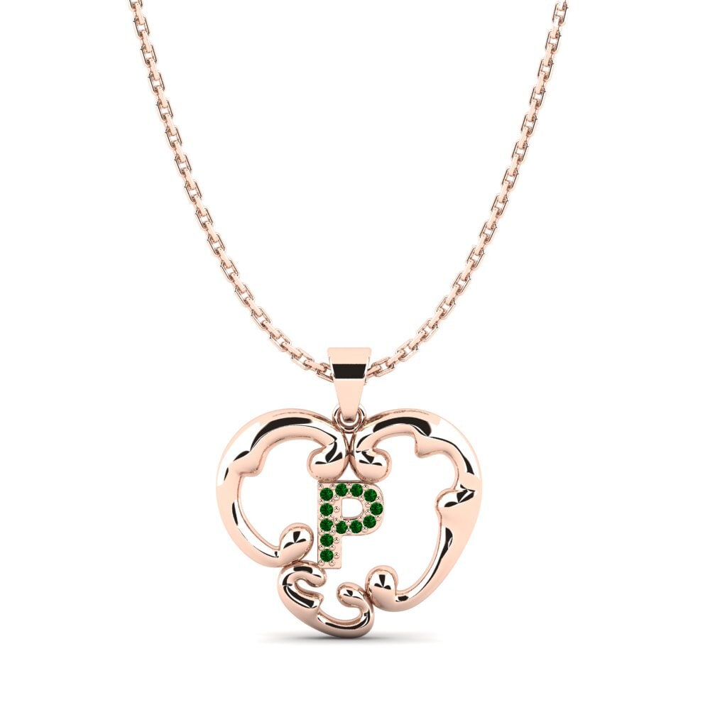 Rotgold 585 Grüner Zirkonia Damen anhänger Lavenia P