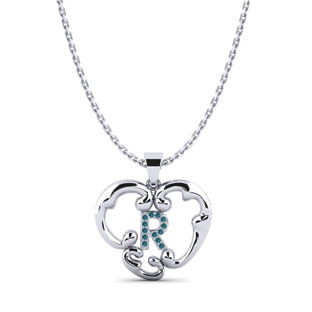 Round Blue Diamond Women's Pendant Lavenia R