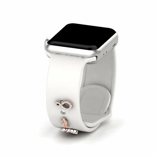 Phụ kiện Apple Watch® Lavenir - SET Vàng Hồng 375 & Đá Sapphire Trắng