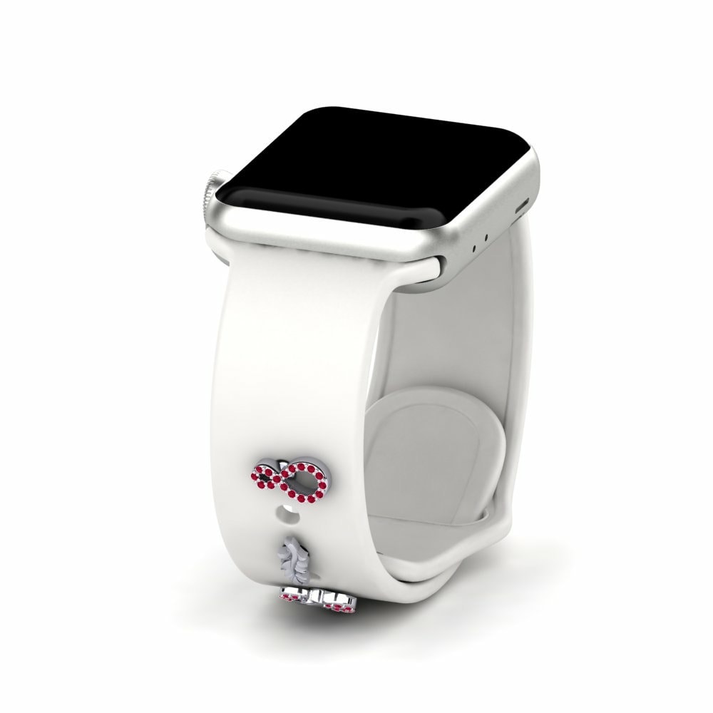 Joyería Tech Accesorio Para Apple Watch® Lavenir - Set Oro Blanco 585 Rubí