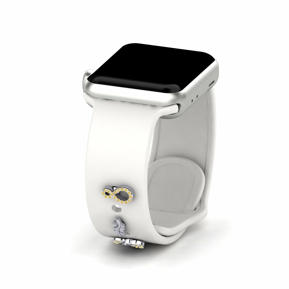 Accesorios para Apple Watch® Lavenir - Set Oro Blanco 585 Diamante Amarillo
