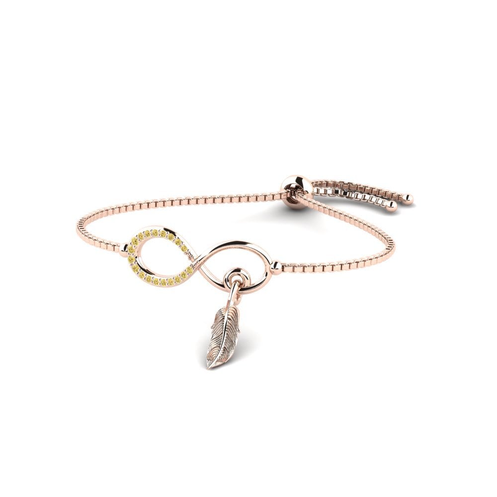 14ct Rose Gold Yellow Diamond Women's Bracelet Laviecontinue
