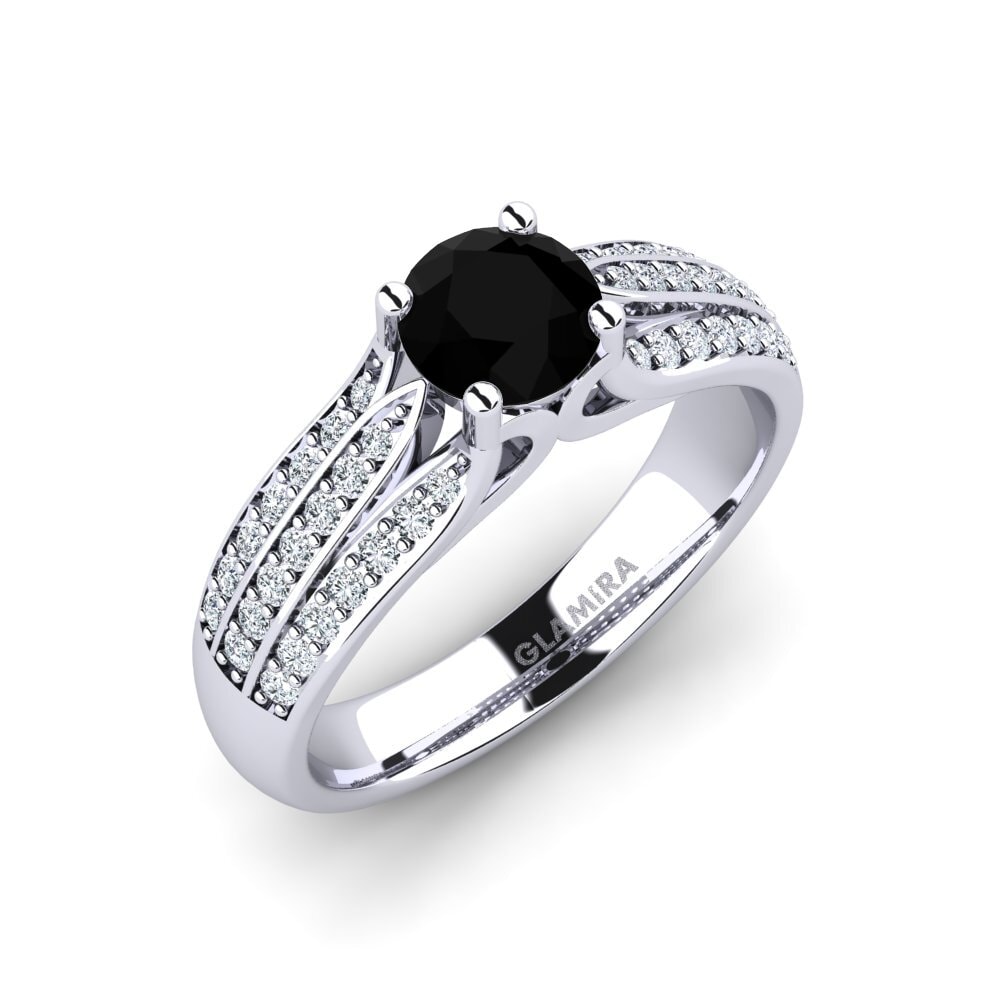 Black Diamond Engagement Ring Agatha