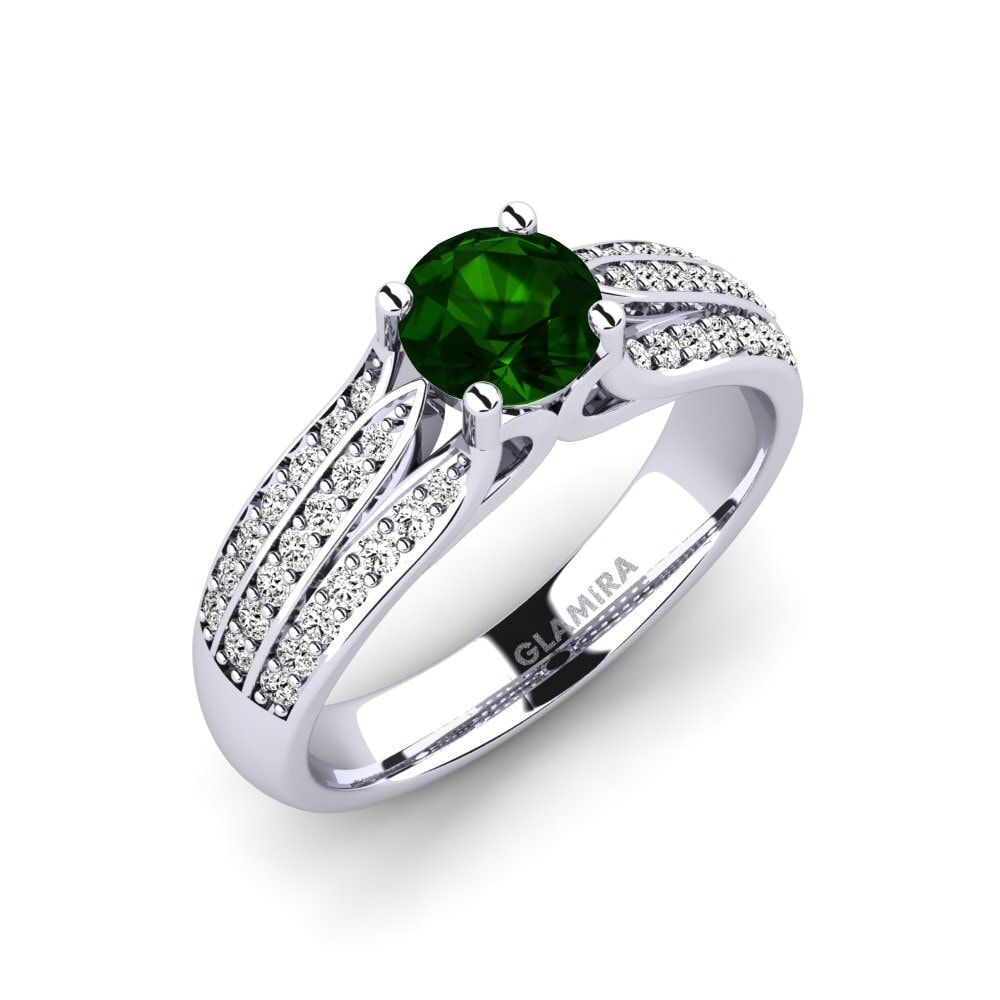 950 Platinum Green Tourmaline Engagement Ring Agatha