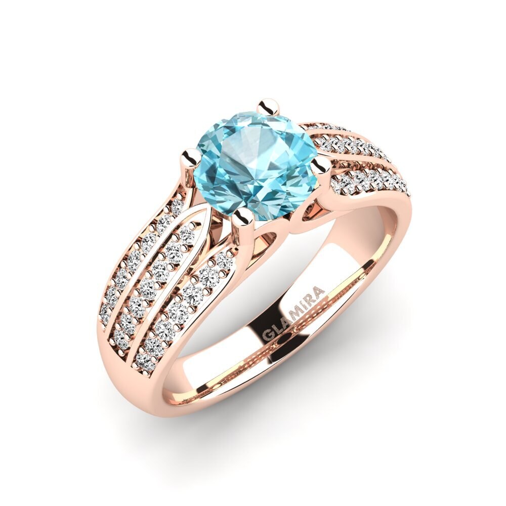 Blauer Zirkon Verlobungsring Agatha 1.00 crt