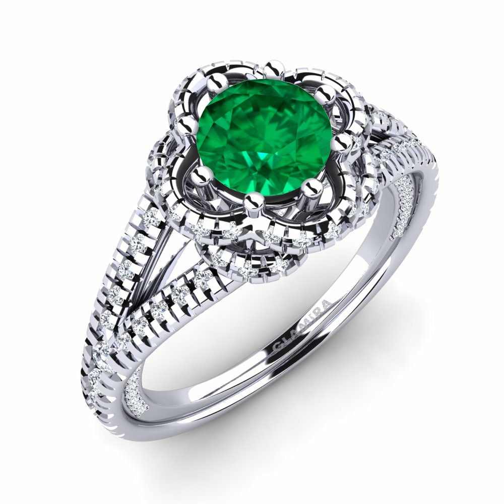 Nhẫn Alceste Đá Emerald (Đá nhân tạo)