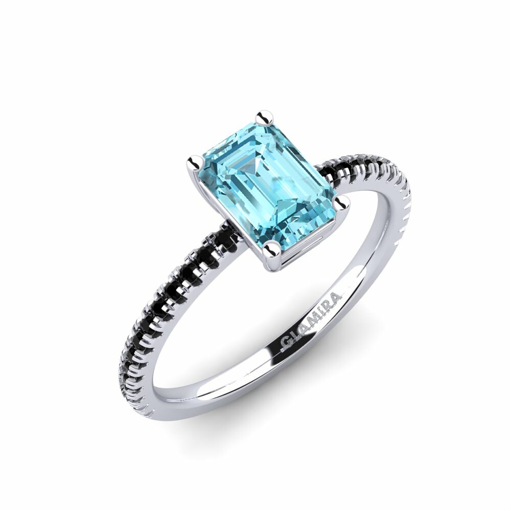 Blue Zircon Engagement Ring Aldea