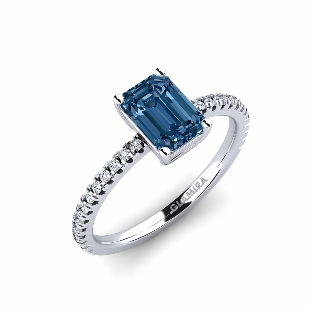蓝色钻石 订婚戒指 Aldea