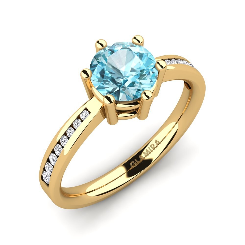Blue Zircon Engagement Ring Alita 1.0 crt
