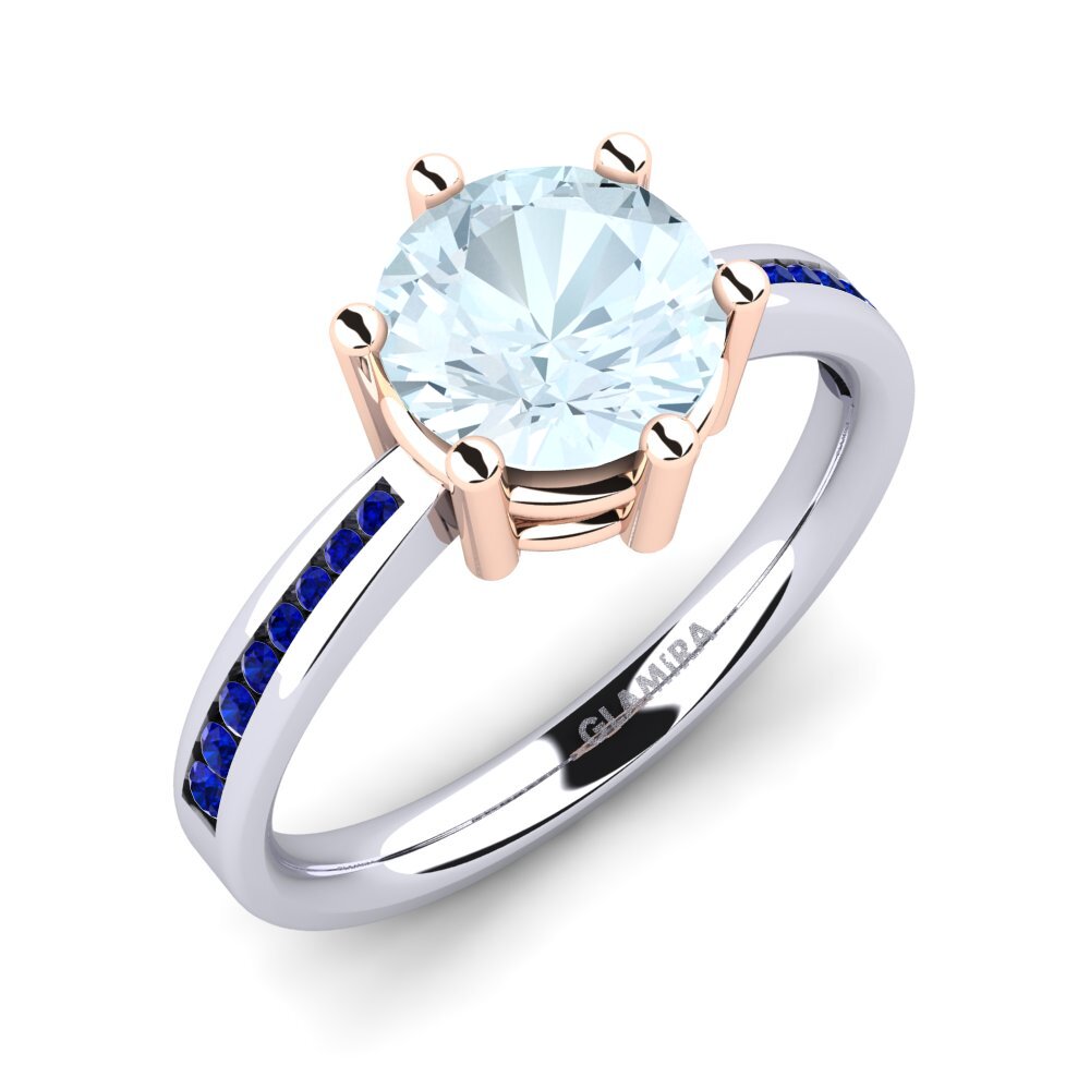 18ct White & Rose Gold Engagement Ring Alita 1.6 crt