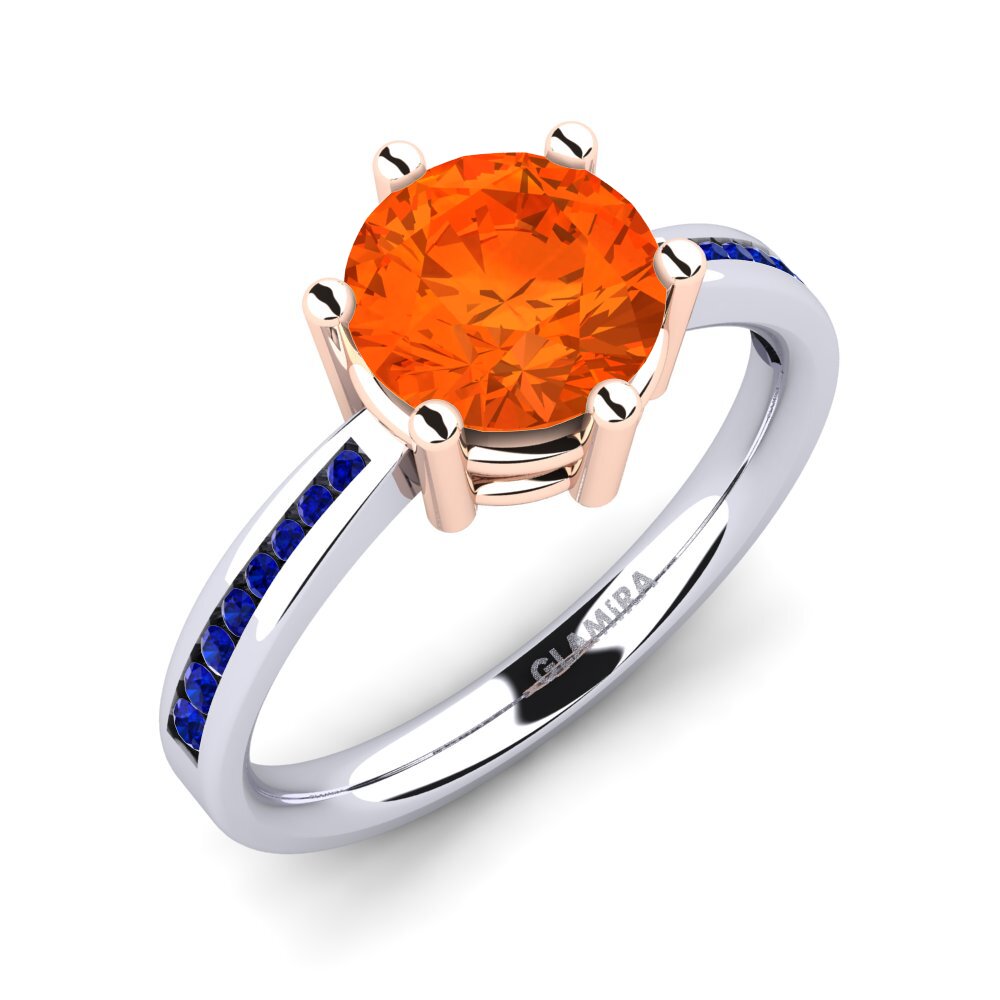 18ct White & Rose Gold Engagement Ring Alita 1.6 crt