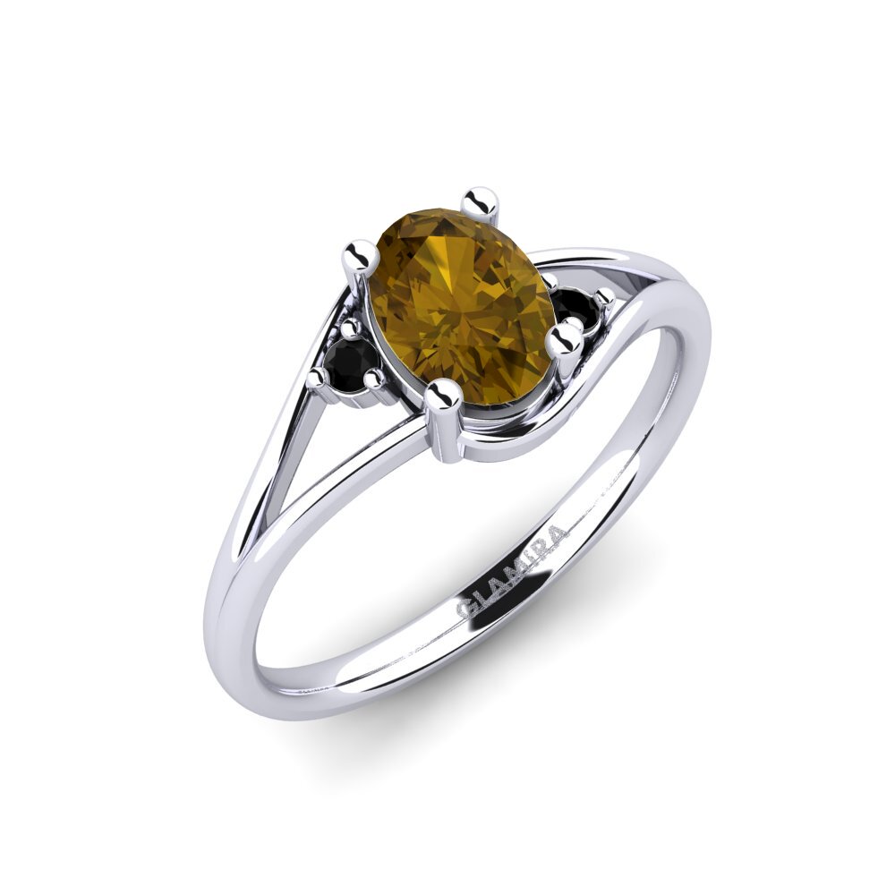 Circón Marrón Anillo de compromiso Ariel
