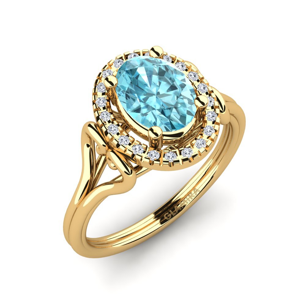 Blue Zircon Engagement Ring Azalea