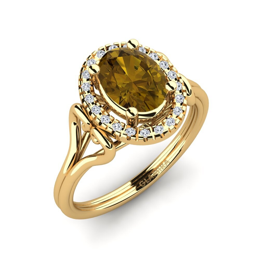 Brown Zircon Engagement Ring Azalea