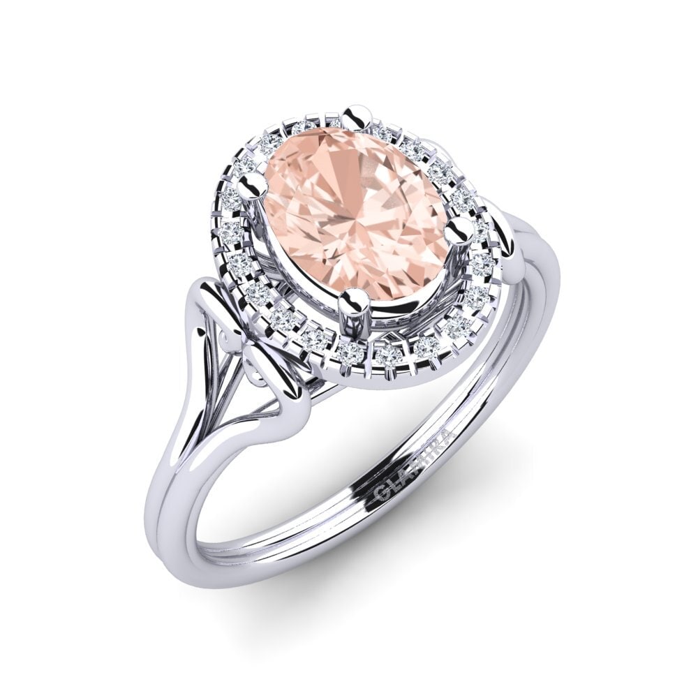 18ct White Gold Morganite Engagement Ring Azalea
