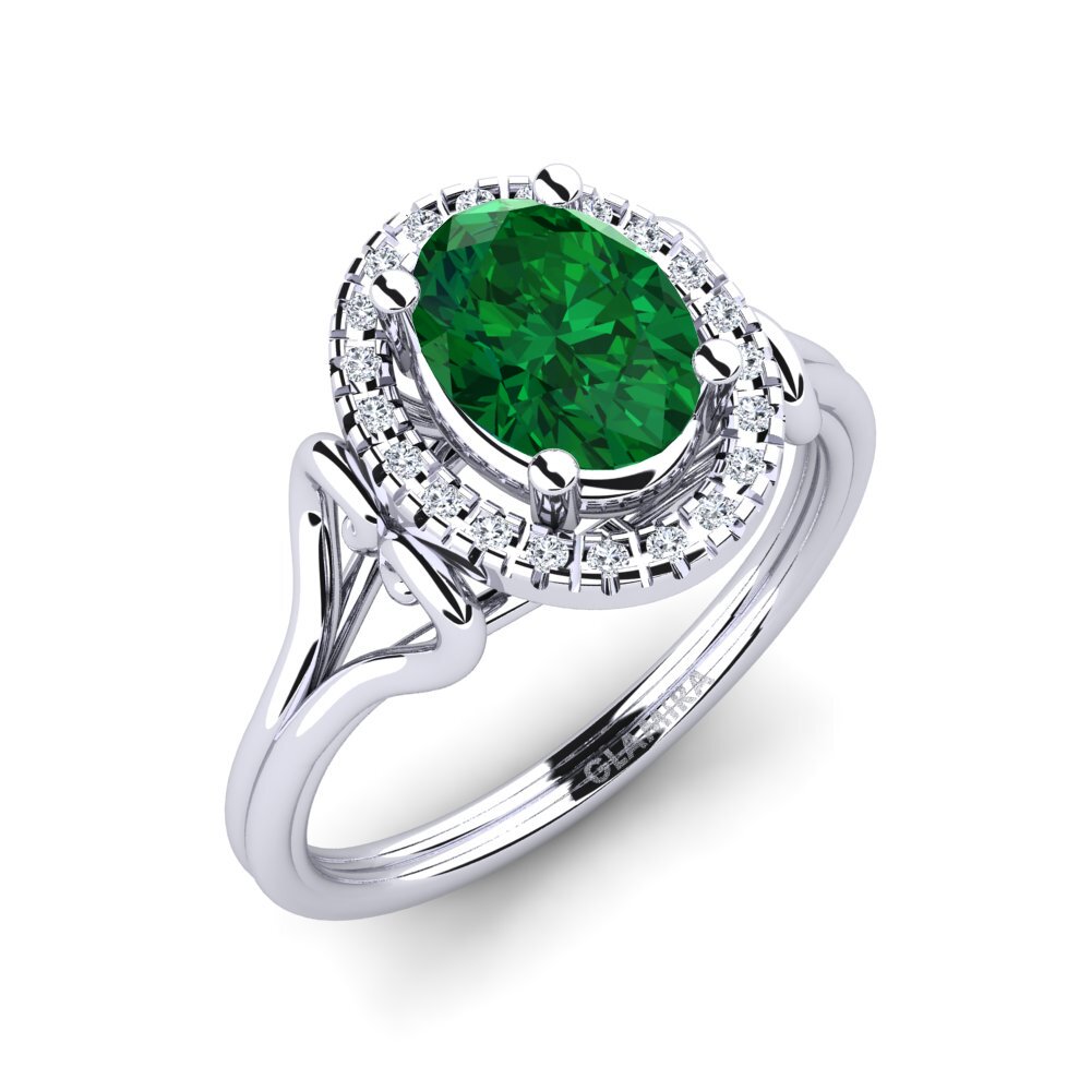 9ct White Gold Tsavorite Engagement Ring Azalea